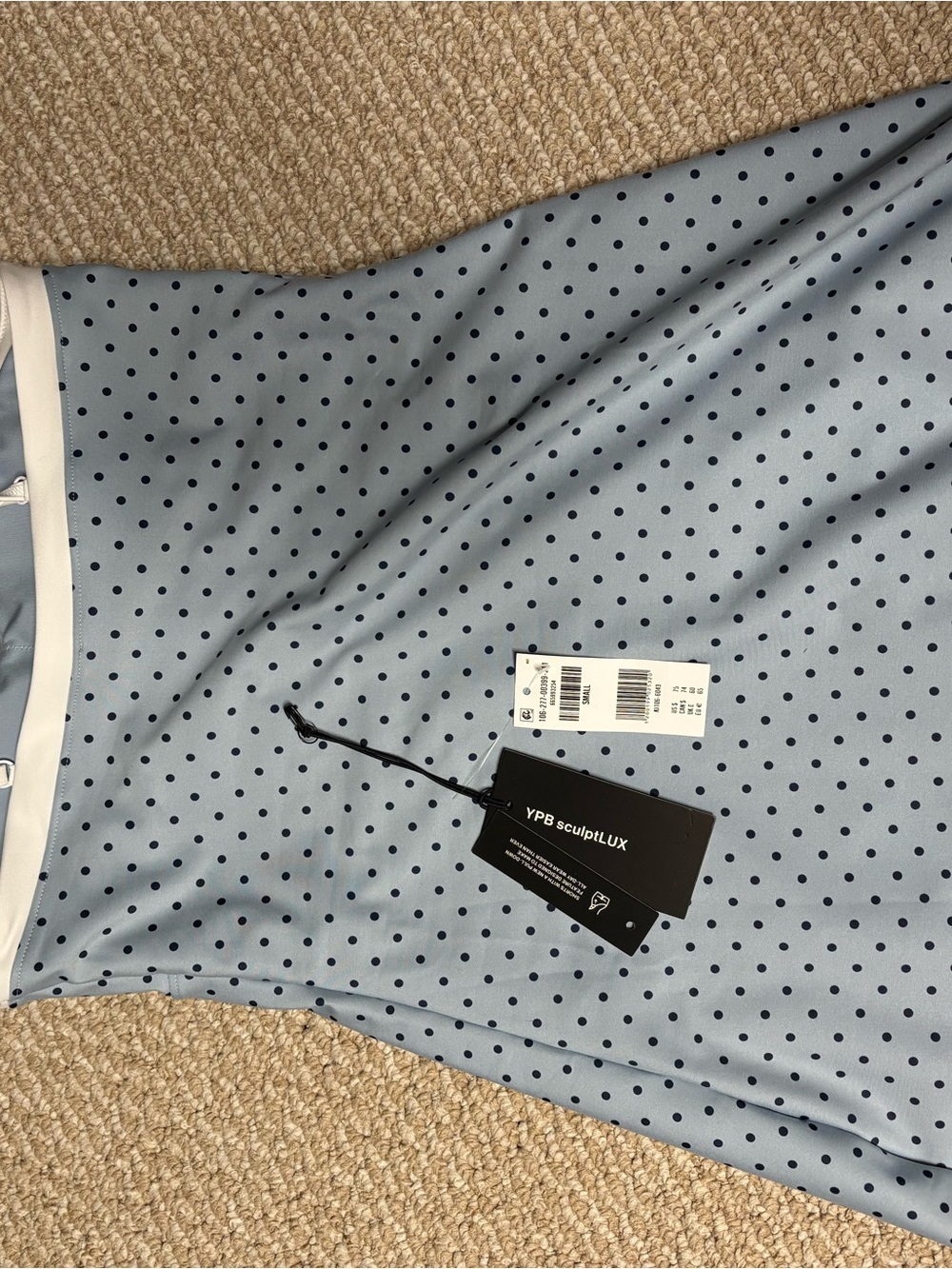 Light Blue Polka Dot Sculpt lux sweetheart mini dress - Picture 7 of 7